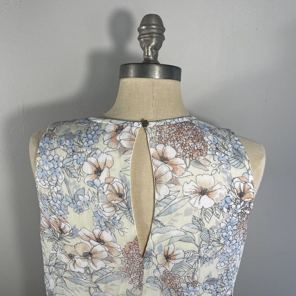 Tommy Hilfiger Women’s 10 Trapeze Sundress Dress Floral Print Sleeveless Keyhole - Picture 5 of 12